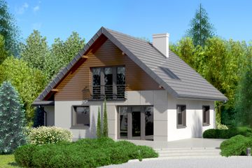  Projekt domu przy Cyprysowej 9 (KRK1223) - projekt domu parterowego z poddaszem - Zdjęcie 2