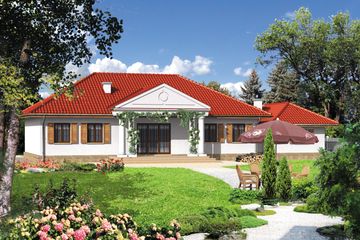  Projekt domu przy Dębowej (KRK1058) - projekt domu parterowego - Zdjęcie 2