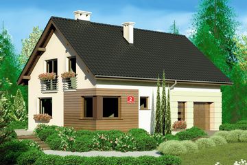  Projekt domu przy Głogowej 2 (KRK1186) - projekt domu parterowego z poddaszem - Zdjęcie 1