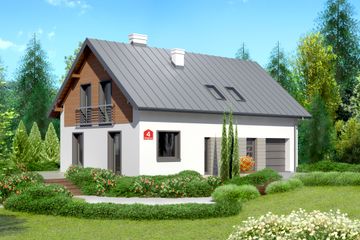  Projekt domu przy Głogowej 4 (KRK1220) - projekt domu parterowego z poddaszem - Zdjęcie 1