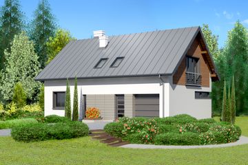  Projekt domu przy Głogowej 4 (KRK1220) - projekt domu parterowego z poddaszem - Zdjęcie 2