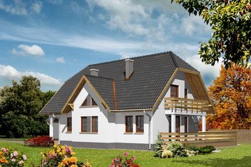  Projekt domu przy Gwiaździstej (KRK1126) - projekt domu parterowego z poddaszem - Zdjęcie 2