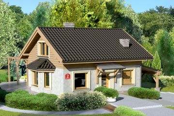  Projekt domu przy Imbirowej 2 (KRK1245) - projekt domu parterowego z poddaszem - Zdjęcie 1