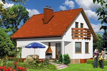  Projekt domu przy Jagodowej (KRK1093) - projekt domu parterowego z poddaszem - Zdjęcie 1