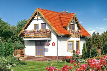  Projekt domu przy Jałowcowej (KRK1088) - projekt domu parterowego z poddaszem - Zdjęcie 1