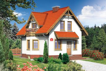  Projekt domu przy Jałowcowej (KRK1088) - projekt domu parterowego z poddaszem - Zdjęcie 2