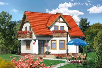  Projekt domu przy Kalinowej (KRK1090) - projekt domu parterowego z poddaszem - Zdjęcie 1