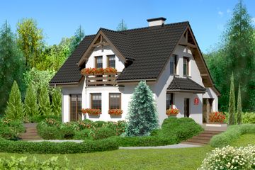 Projekt domu przy Kalinowej 3 (KRK1174) - projekt domu parterowego z poddaszem - Zdjęcie 1