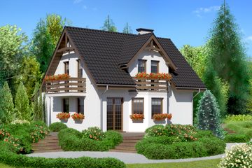  Projekt domu przy Kalinowej 3 (KRK1174) - projekt domu parterowego z poddaszem - Zdjęcie 2