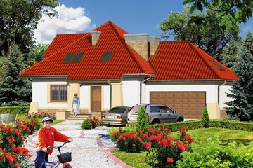  Projekt domu przy Kasztelańskiej (KRK1166) - projekt domu parterowego z poddaszem - Zdjęcie 2