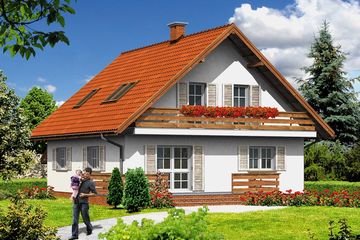  Projekt domu przy Krokusowej (KRK1104) - projekt domu parterowego z poddaszem - Zdjęcie 1