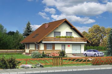  Projekt domu przy Leśnej (KRK1102) - projekt domu parterowego z poddaszem - Zdjęcie 2