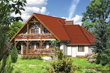  Projekt domu przy Lipowej (KRK1068) - projekt domu parterowego z poddaszem - Zdjęcie 1