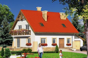  Projekt domu przy Maciejkowej (KRK1315) - projekt domu parterowego z poddaszem - Zdjęcie 1