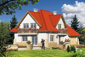  Projekt domu przy Malachitowej (KRK1149) - projekt domu parterowego z poddaszem - Zdjęcie 1