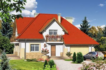  Projekt domu przy Malachitowej (KRK1149) - projekt domu parterowego z poddaszem - Zdjęcie 2