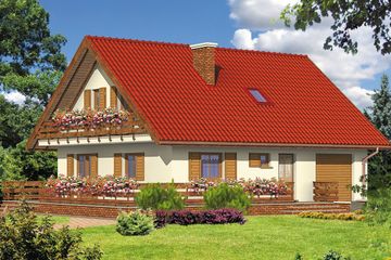  Projekt domu przy Malinowej (KRK1077) - projekt domu parterowego z poddaszem - Zdjęcie 1