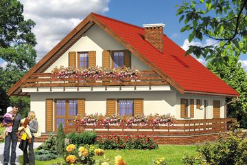  Projekt domu przy Malinowej (KRK1077) - projekt domu parterowego z poddaszem - Zdjęcie 2