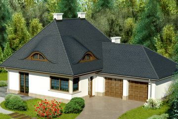  Projekt domu przy Malowniczej (KRK1187) - projekt domu parterowego z poddaszem - Zdjęcie 1