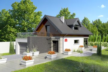 Projekt domu przy Migdałowej (KRK1268) - projekt domu parterowego z poddaszem - Zdjęcie 1
