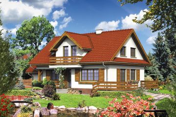  Projekt domu przy Modrzewiowej (KRK1048) - projekt domu parterowego z poddaszem - Zdjęcie 2