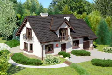  Projekt domu przy Modrzewiowej 3 (KRK1344) - projekt domu parterowego z poddaszem - Zdjęcie 1
