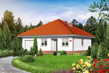  Projekt domu przy Niezapominajek (KRK1084) - projekt domu parterowego - Zdjęcie 1