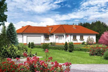  Projekt domu przy Parkowej (KRK1047) - projekt domu parterowego - Zdjęcie 1