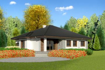  Projekt domu przy Pastelowej 2 (KRK1311) - projekt domu parterowego - Zdjęcie 2