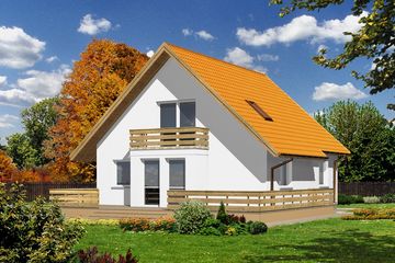  Projekt domu przy Perłowej (KRK1100) - projekt domu parterowego z poddaszem - Zdjęcie 1
