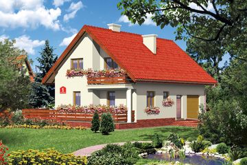  Projekt domu przy Platanowej (KRK1031) - projekt domu parterowego z poddaszem - Zdjęcie 1
