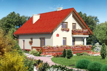  Projekt domu przy Platanowej (KRK1031) - projekt domu parterowego z poddaszem - Zdjęcie 2