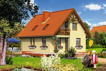  Projekt domu przy Pogodnej (KRK1136) - projekt domu parterowego z poddaszem - Zdjęcie 1