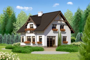 Projekt domu przy Przyjaznej (KRK1175) - projekt domu parterowego z poddaszem - Zdjęcie 2