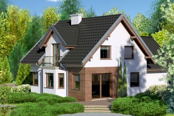  Projekt domu przy Przyjaznej 10 (KRK1317) - projekt domu parterowego z poddaszem - Zdjęcie 2