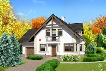  Projekt domu przy Przyjaznej 4 (KRK1185) - projekt domu parterowego z poddaszem - Zdjęcie 1