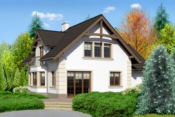  Projekt domu przy Przyjaznej 4 (KRK1185) - projekt domu parterowego z poddaszem - Zdjęcie 2