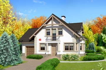  Projekt domu przy Przyjaznej 7 (KRK1202) - projekt domu parterowego z poddaszem - Zdjęcie 1