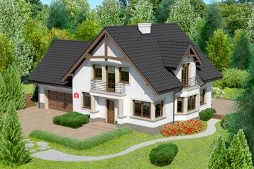  Projekt domu przy Przyjaznej 8 (KRK1216) - projekt domu parterowego z poddaszem - Zdjęcie 1