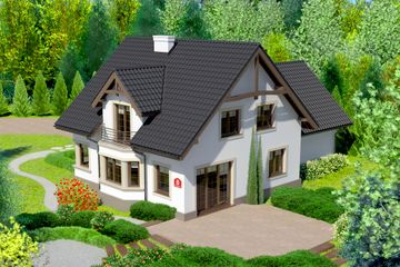  Projekt domu przy Przyjaznej 8 (KRK1216) - projekt domu parterowego z poddaszem - Zdjęcie 2