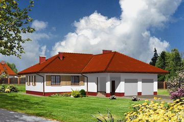  Projekt domu przy Rajskiej (KRK1111) - projekt domu parterowego - Zdjęcie 1