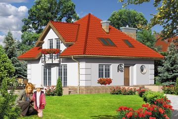  Projekt domu przy Rozmarynowej (KRK1163) - projekt domu parterowego z poddaszem - Zdjęcie 1