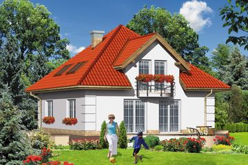  Projekt domu przy Rozmarynowej (KRK1163) - projekt domu parterowego z poddaszem - Zdjęcie 2