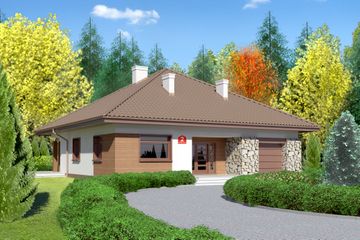  Projekt domu przy Rubinowej 2 (KRK1213) - projekt domu parterowego - Zdjęcie 1