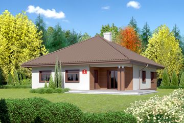  Projekt domu przy Rubinowej 2 (KRK1213) - projekt domu parterowego - Zdjęcie 2