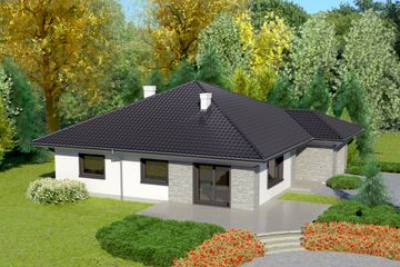 Projekt domu przy Słonecznej 3 (KRK1252) - projekt domu parterowego - Zdjęcie 2