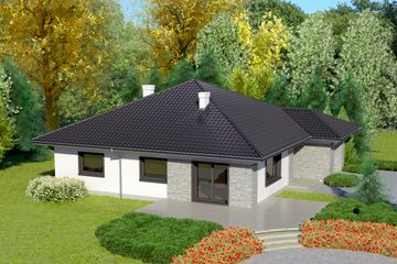  Projekt domu przy Słonecznej 3 bis (KRK1355) - projekt domu parterowego - Zdjęcie 2