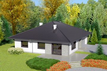  Projekt domu przy Słonecznej 7 bis (KRK1360) - projekt domu parterowego - Zdjęcie 2