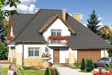  Projekt domu przy Słonecznikowej (KRK1160) - projekt domu parterowego z poddaszem - Zdjęcie 1