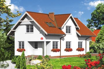  Projekt domu przy Sokolej (KRK1080) - projekt domu parterowego z poddaszem - Zdjęcie 1